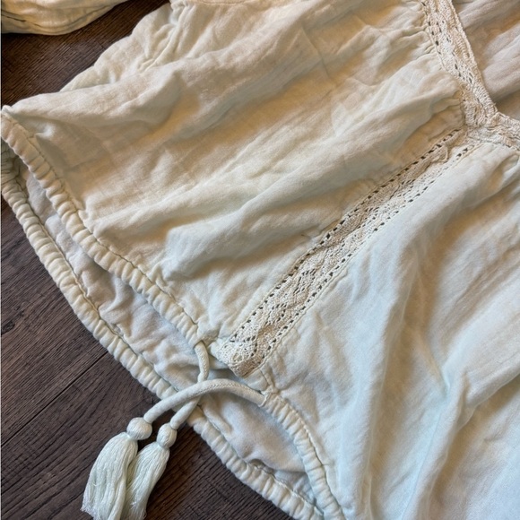 Roxy Boho Embroidered Mint Cropped Top- Medium - Picture 4 of 6